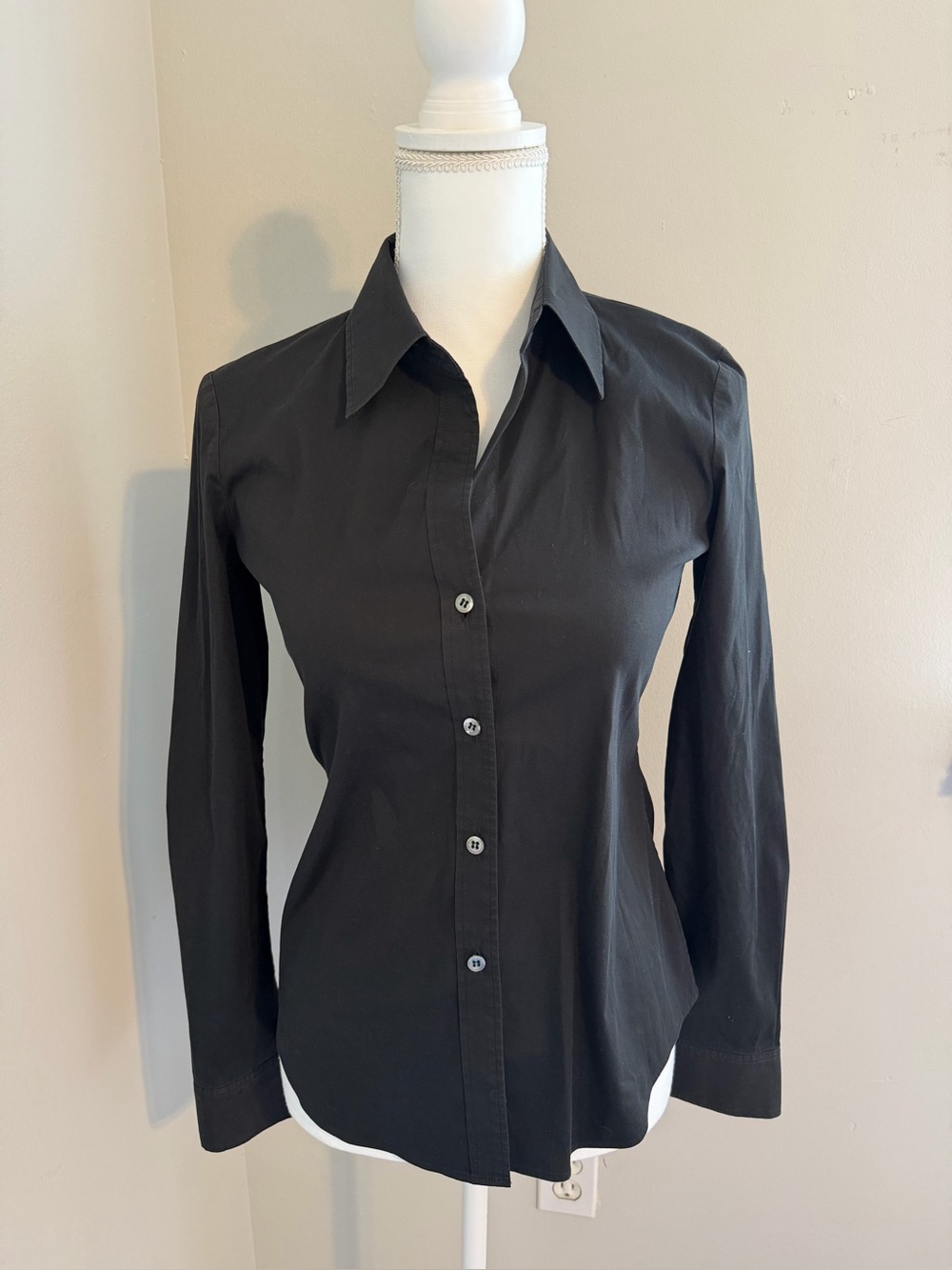 Theory Black Long-Sleeve Button-Down Shirt - Women
